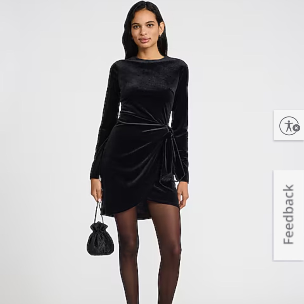 Express NWT Black Velvet Dress Medium
